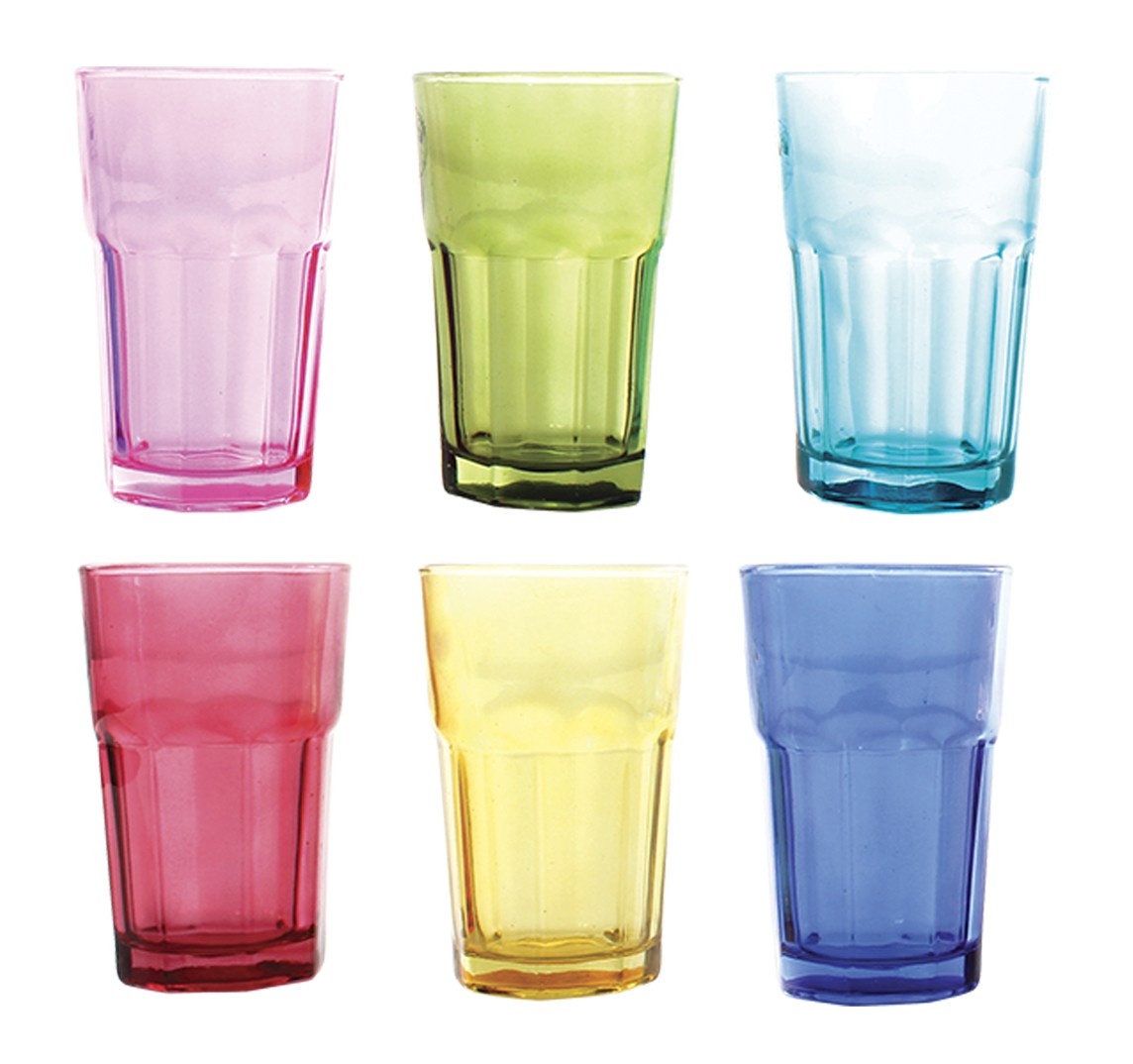 Set de 6 vasos de vidrio