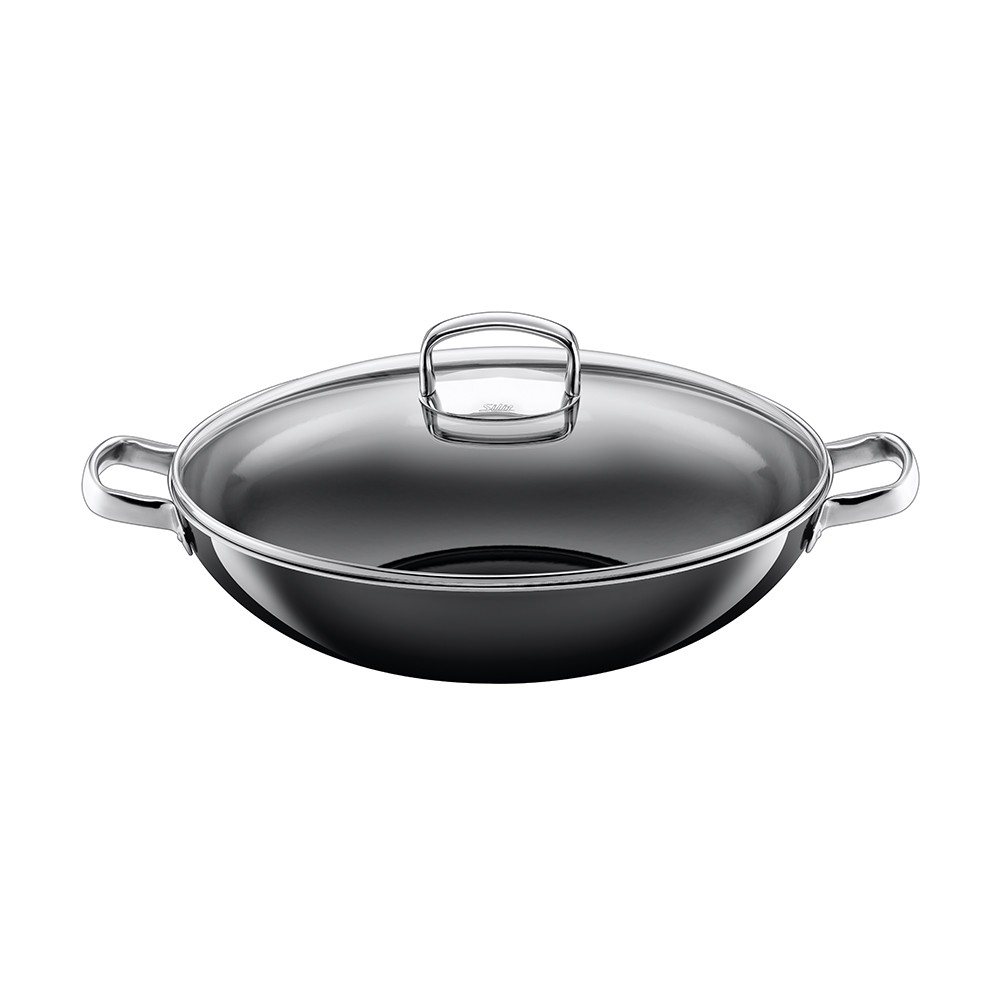 Silit Profi wok con tapa de cristal 32 cm negro silargan acero inoxidable pinzamiento inducción