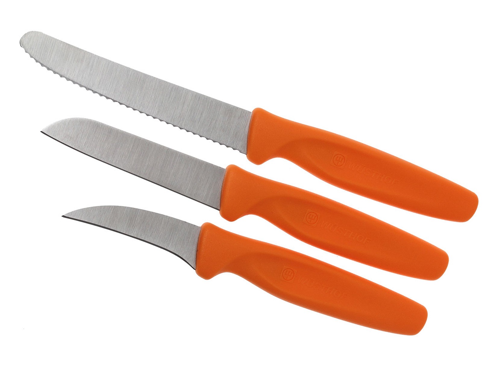 Set de 3 Cuchillos para Cocina Naranja Acero Inox