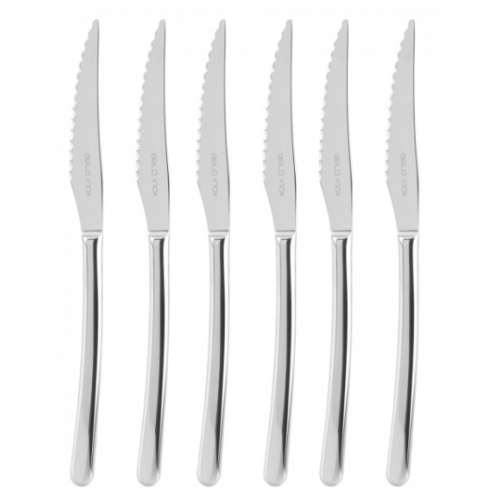Set de 6 cuchillos para carne bali en acero inoxidable 