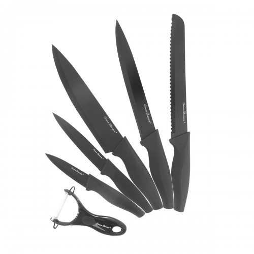 Set de cuchillos negros y pelador 