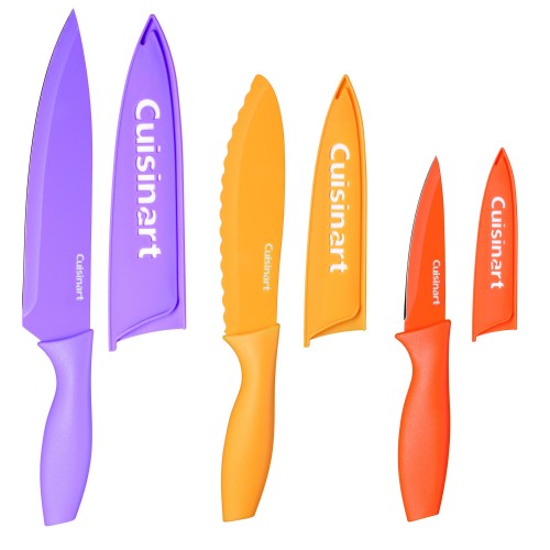 Set de cuchillos de color y protectores 6 pzs