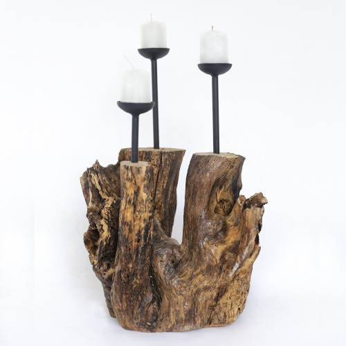 Genoveva candelabro de madera
