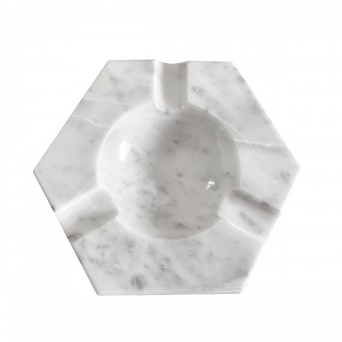 Cenicero hexagonal para puro de Mármol natural en Blanco Bego