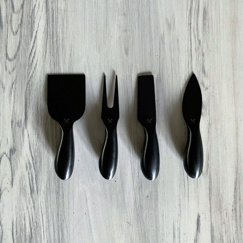 Set de cuchillos para quesos 4 piezas Negro Mate
