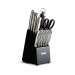Set de cuchillos y auxiliares con base negra 15 Piezas Faberware