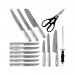 Set de cuchillos y auxiliares con base negra 15 Piezas Faberware